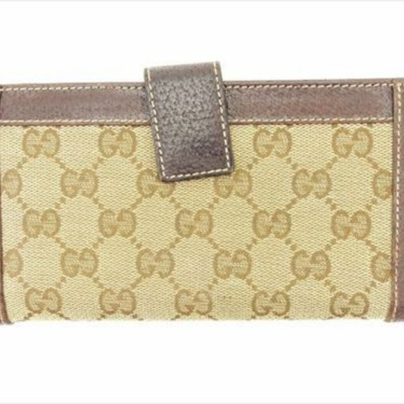 Gucci Wallet Purse G logos Brown Woman unisex Authentic Used T6321 - Picture 2 of 7